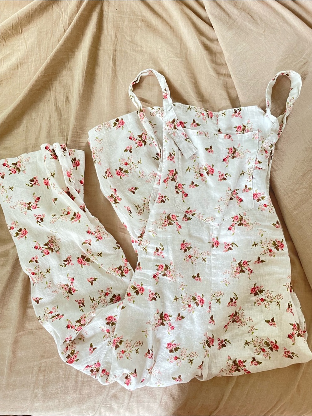Floral linen romper Zara medium